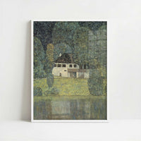 Litzlbergkeller on Lake Atter (1915-16) by Gustav Klimt – Art Print - Art print in white frame