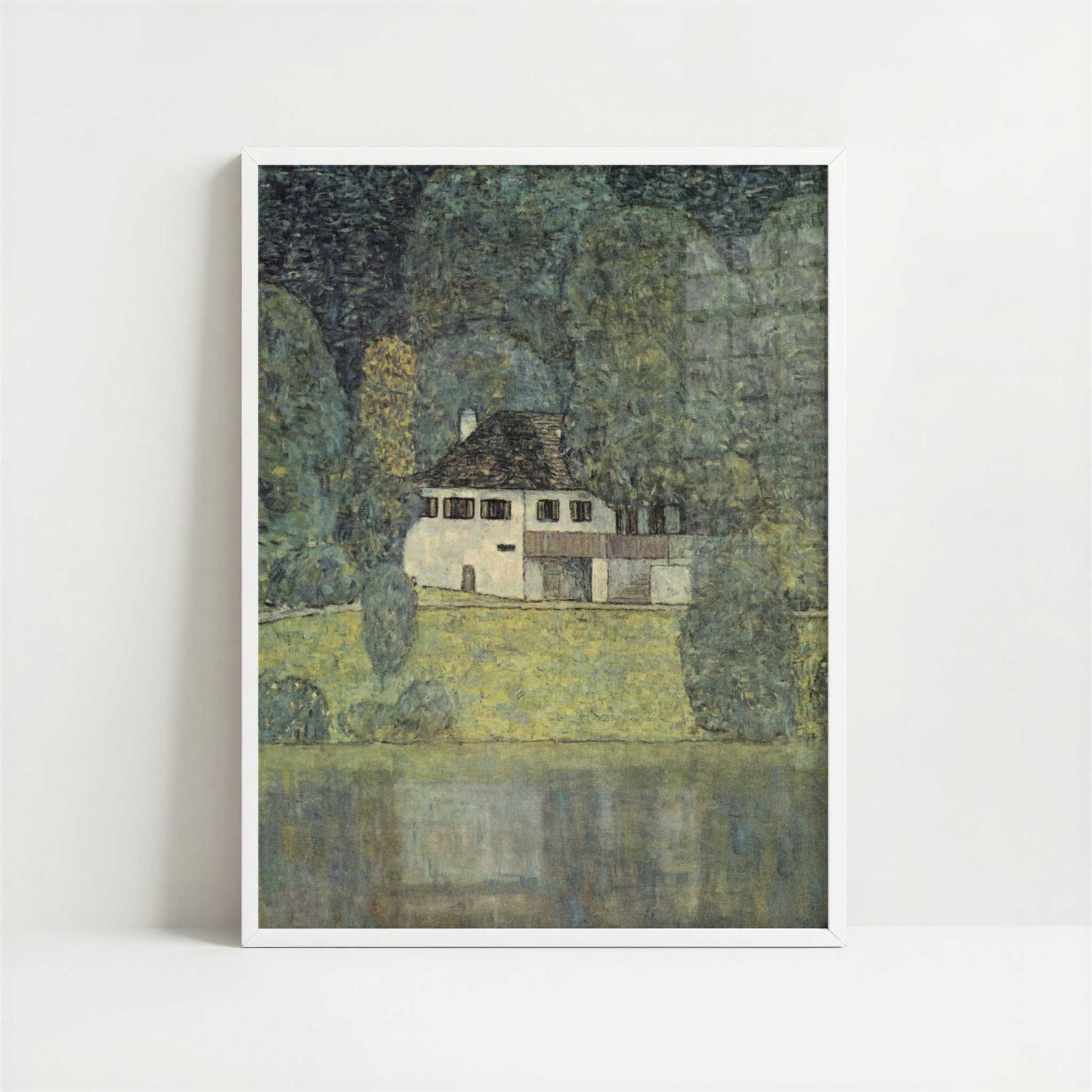 Litzlbergkeller on Lake Atter (1915-16) by Gustav Klimt – Art Print - Art print in white frame