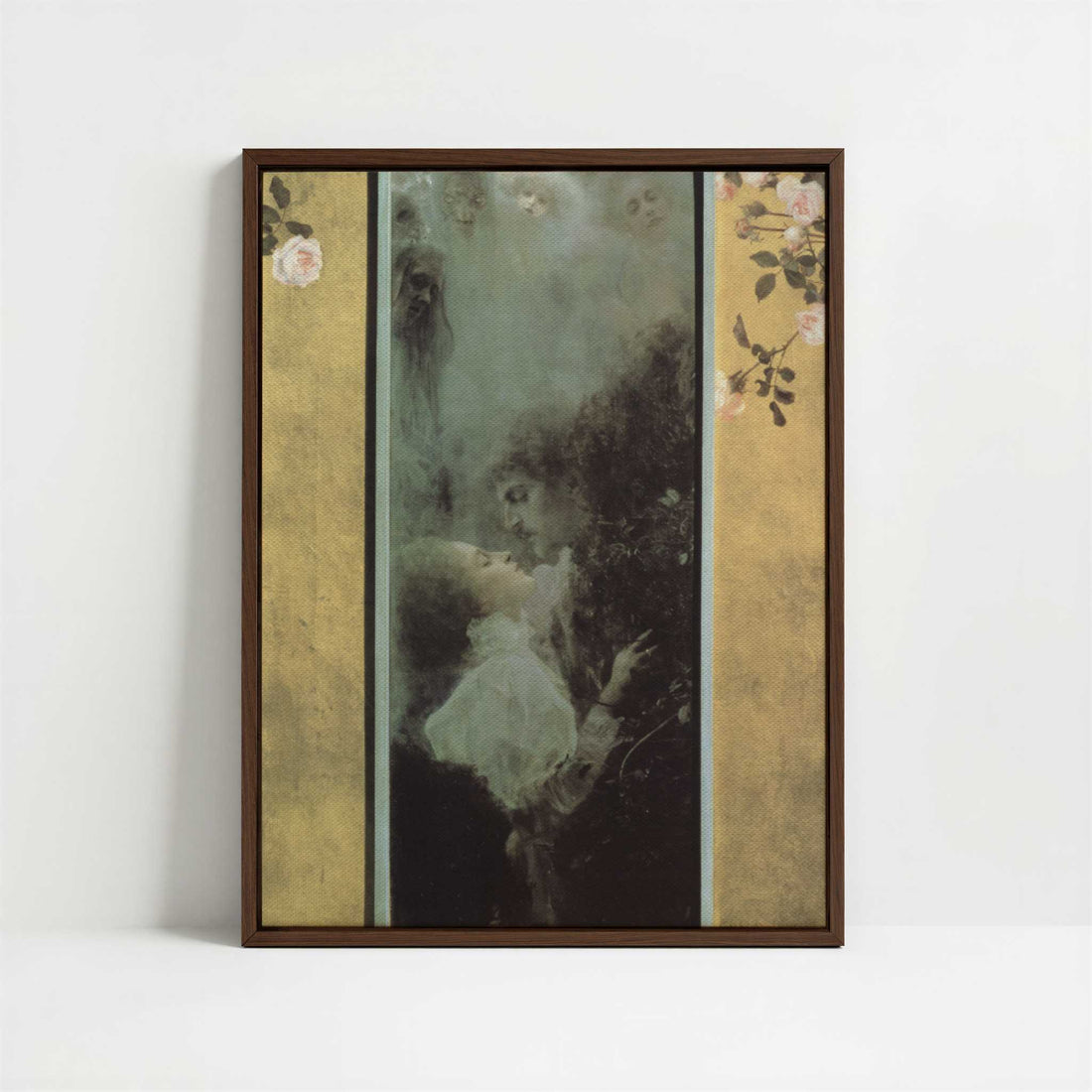 Framed Canvas - Framed canvas in dark wood color frame
