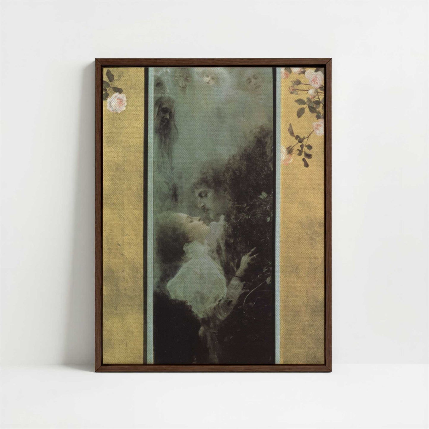 Framed Canvas - Framed canvas in dark wood color frame