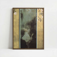 Love (1895) by Gustav Klimt – Art Print - Art print in dark wood frame