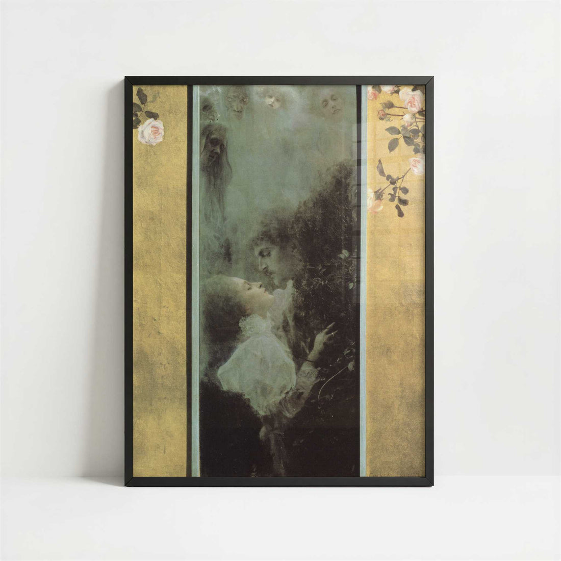 Love (1895) by Gustav Klimt – Art Print - Art print in black frame