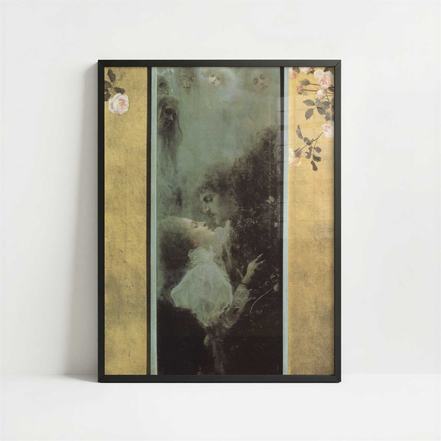 Love (1895) by Gustav Klimt – Art Print - Art print in black frame
