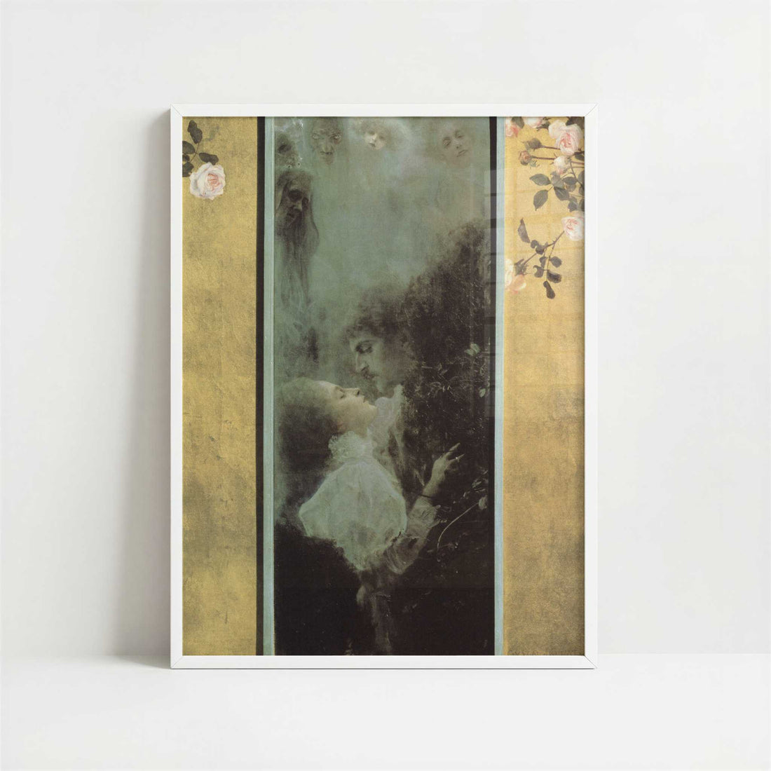 Love (1895) by Gustav Klimt – Art Print - Art print in white frame