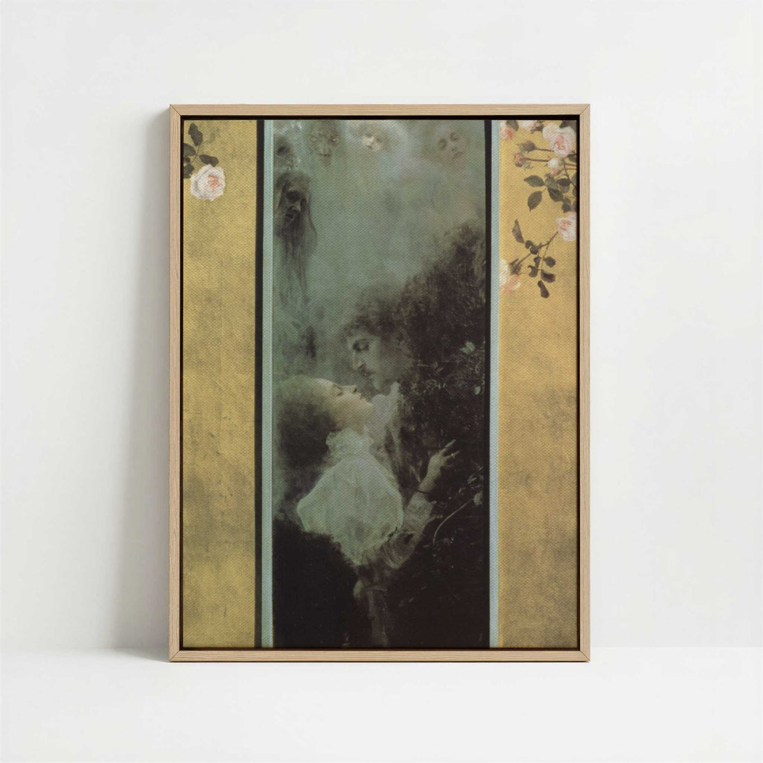 Framed Canvas - Framed canvas in oak color frame