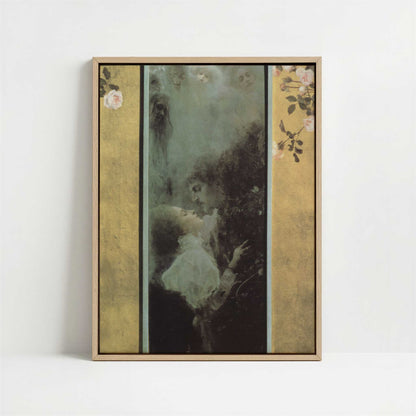 Framed Canvas - Framed canvas in oak color frame