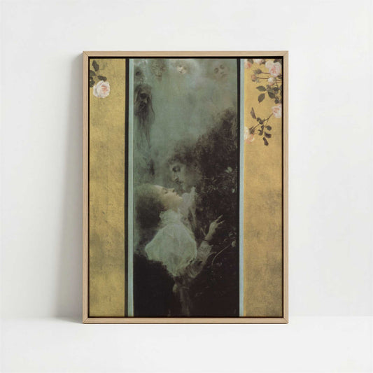 Framed Canvas - Framed canvas in oak color frame