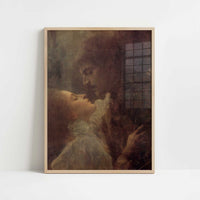 Love (1895) by Gustav Klimt – Art Print - Art print in oak frame