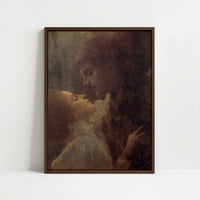 Framed Canvas - Framed canvas in dark wood color frame