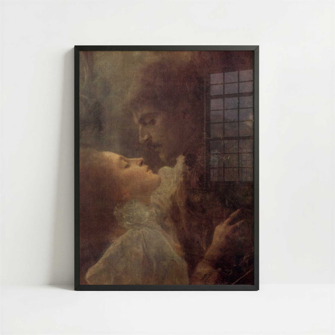 Love (1895) by Gustav Klimt – Art Print - Art print in black frame