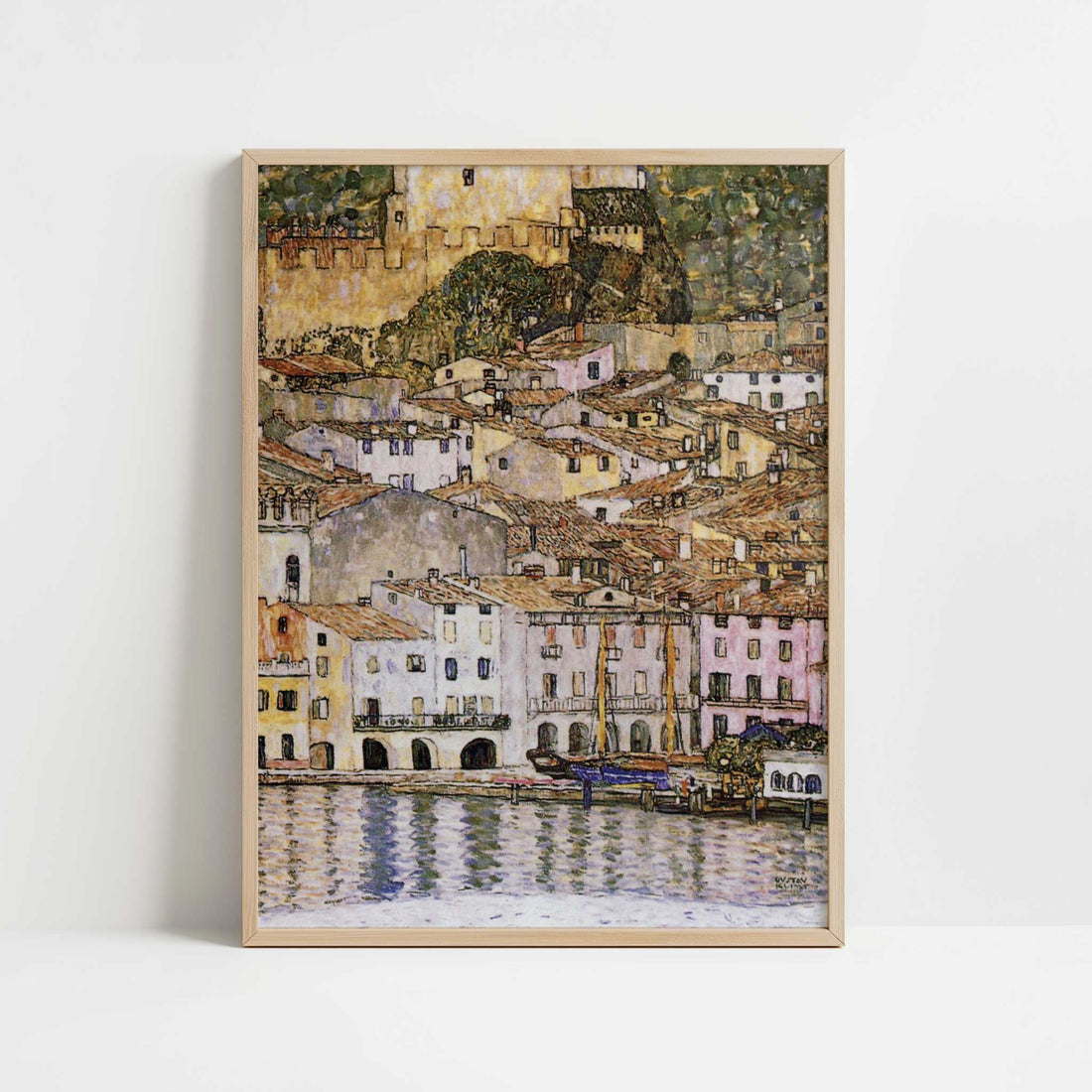 Malcesine on Lake Garda (1913) by Gustav Klimt – Art Print - Art print in oak frame