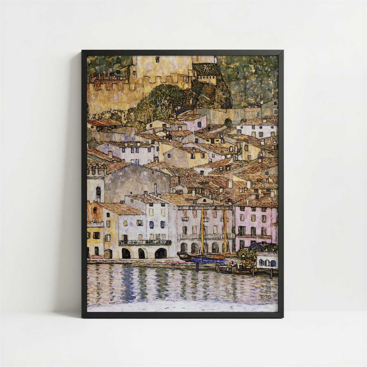 Malcesine on Lake Garda (1913) by Gustav Klimt – Art Print - Art print in black frame