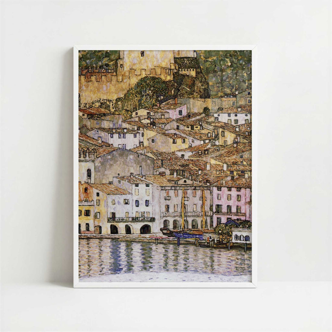 Malcesine on Lake Garda (1913) by Gustav Klimt – Art Print - Art print in white frame