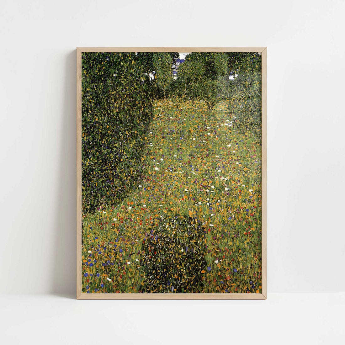 Meadow in Flower (1906) by Gustav Klimt – Art Print - Art print in oak frame