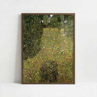 Meadow in Flower (1906) by Gustav Klimt – Art Print - Art print in dark wood frame