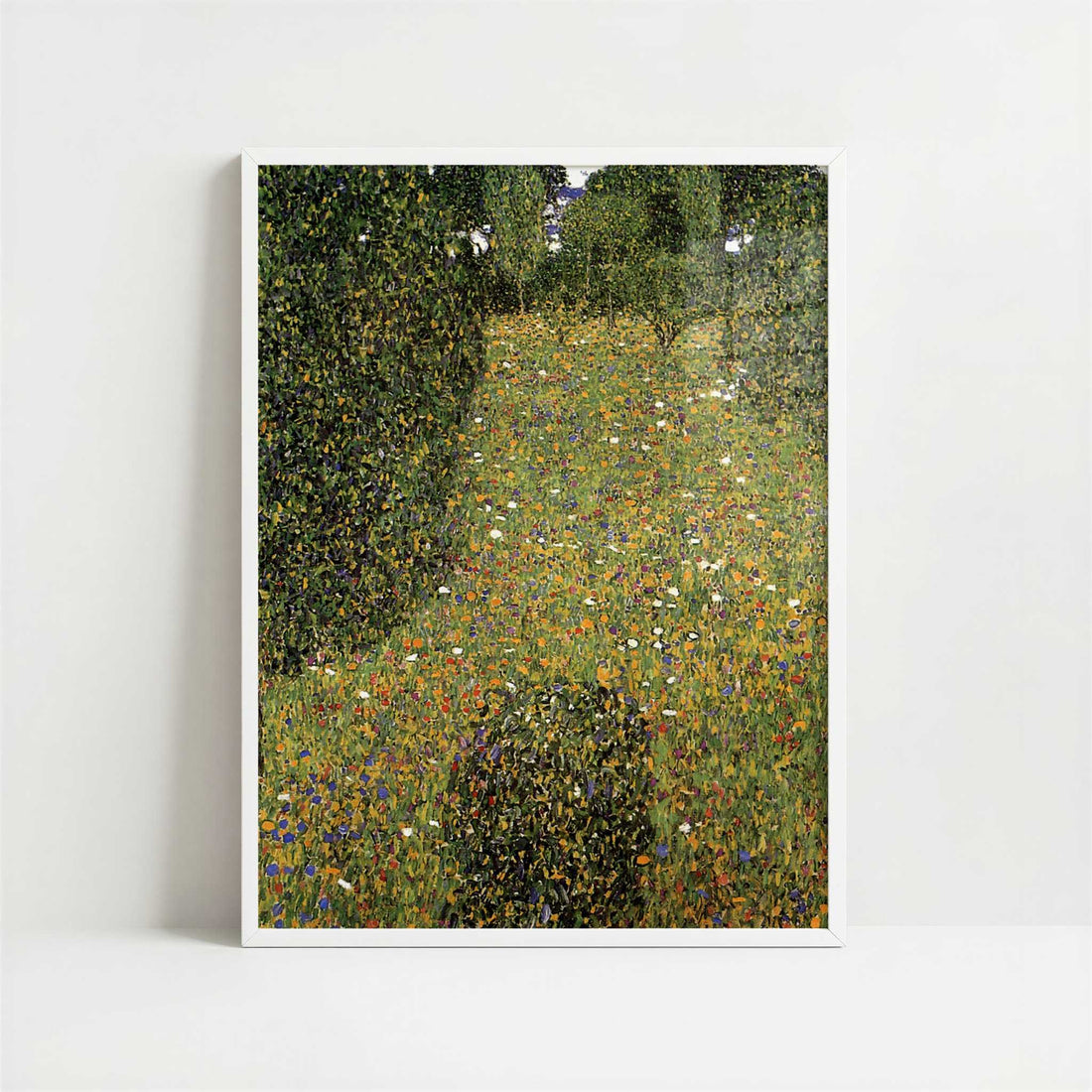 Meadow in Flower (1906) by Gustav Klimt – Art Print - Art print in white frame
