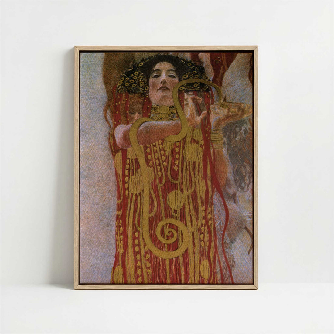 Framed Canvas - Framed canvas in oak color frame