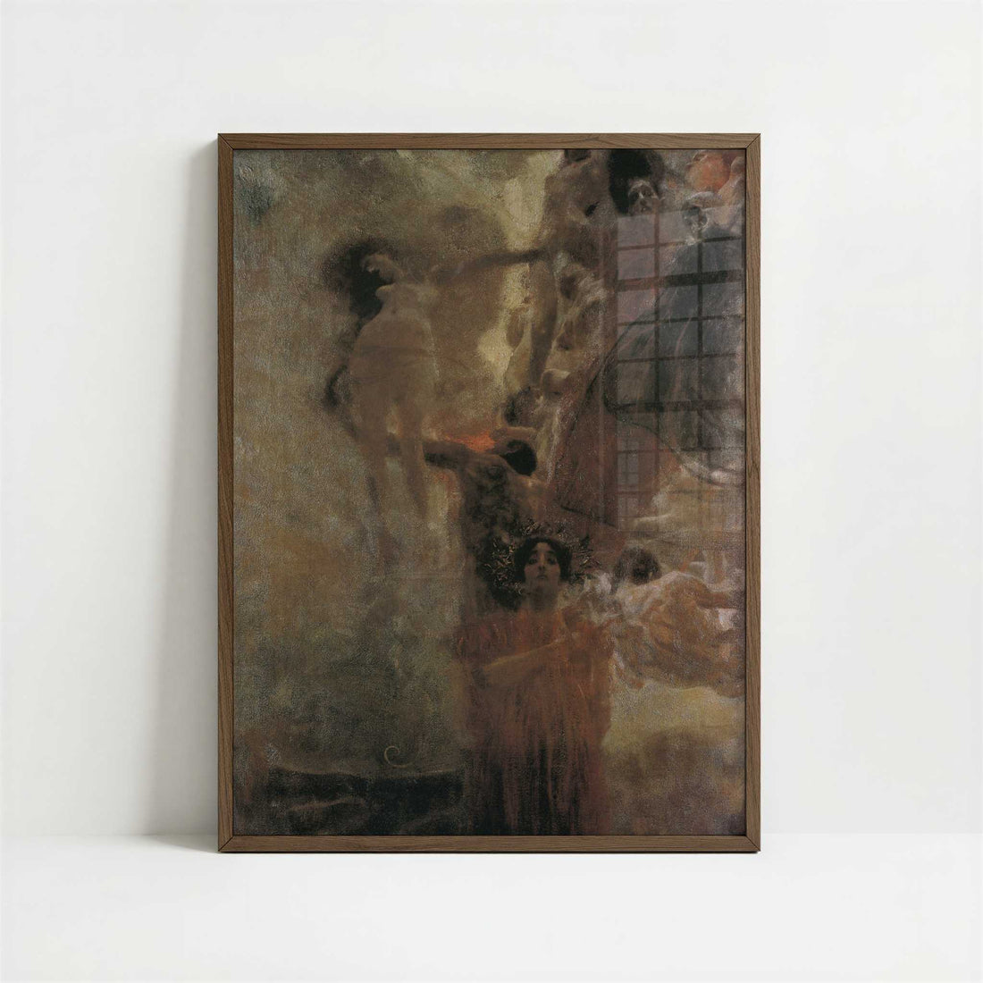 Medicine (1900-07) by Gustav Klimt – Art Print - Art print in dark wood frame