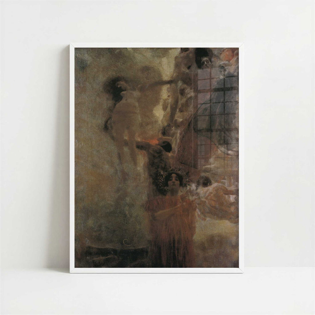 Medicine (1900-07) by Gustav Klimt – Art Print - Art print in white frame