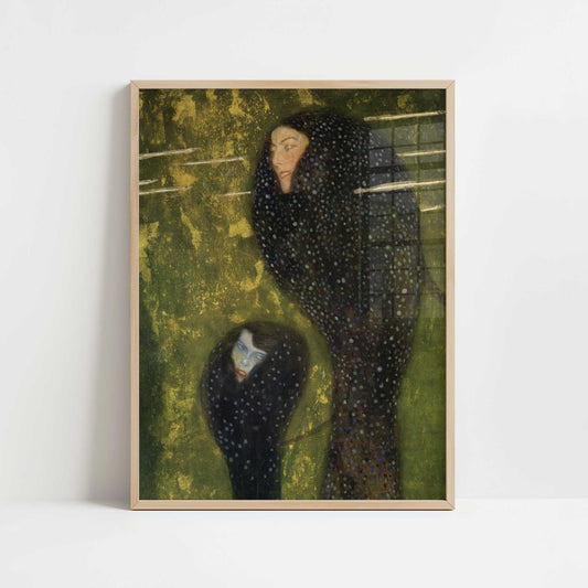 Mermaids (c.1899) by Gustav Klimt – Art Print - Art print in oak frame