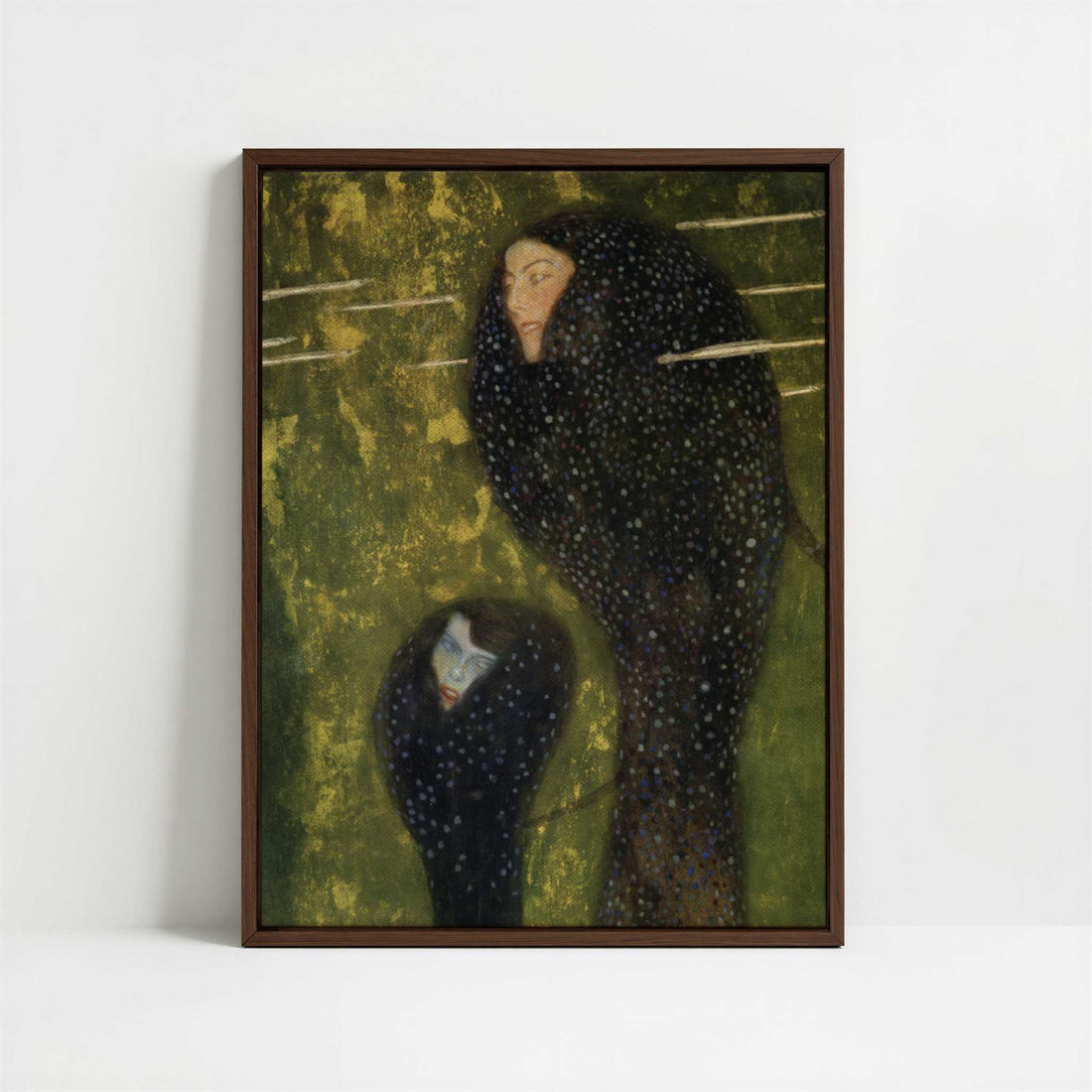 Framed Canvas - Framed canvas in dark wood color frame