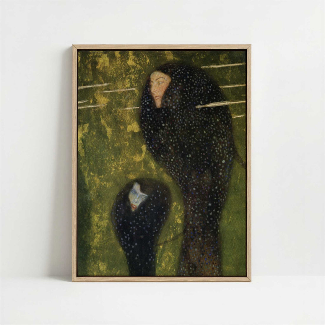 Framed Canvas - Framed canvas in oak color frame