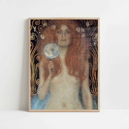 Nuda Veritas (1899) by Gustav Klimt – Art Print - Art print in oak frame
