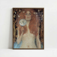 Nuda Veritas (1899) by Gustav Klimt – Art Print - Art print in dark wood frame
