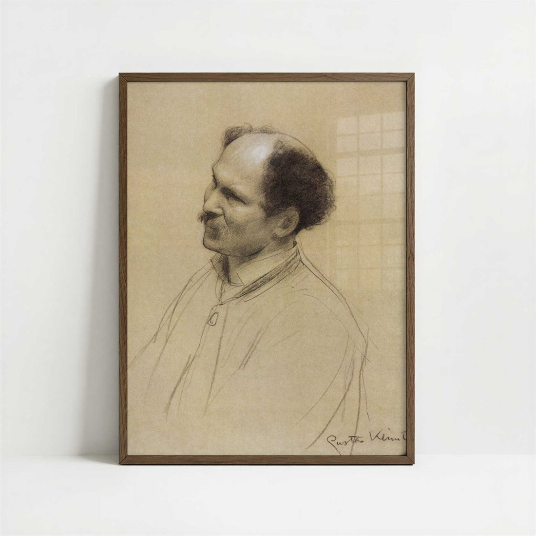 Older Man (1886-88) by Gustav Klimt – Art Print - Art print in dark wood frame