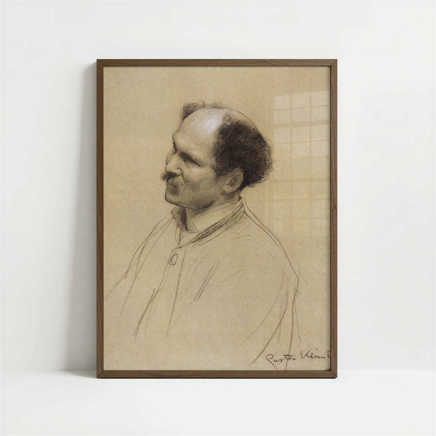 Older Man (1886-88) by Gustav Klimt – Art Print - Art print in dark wood frame