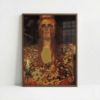 Pallas Athene (1898) by Gustav Klimt – Art Print - Art print in dark wood frame