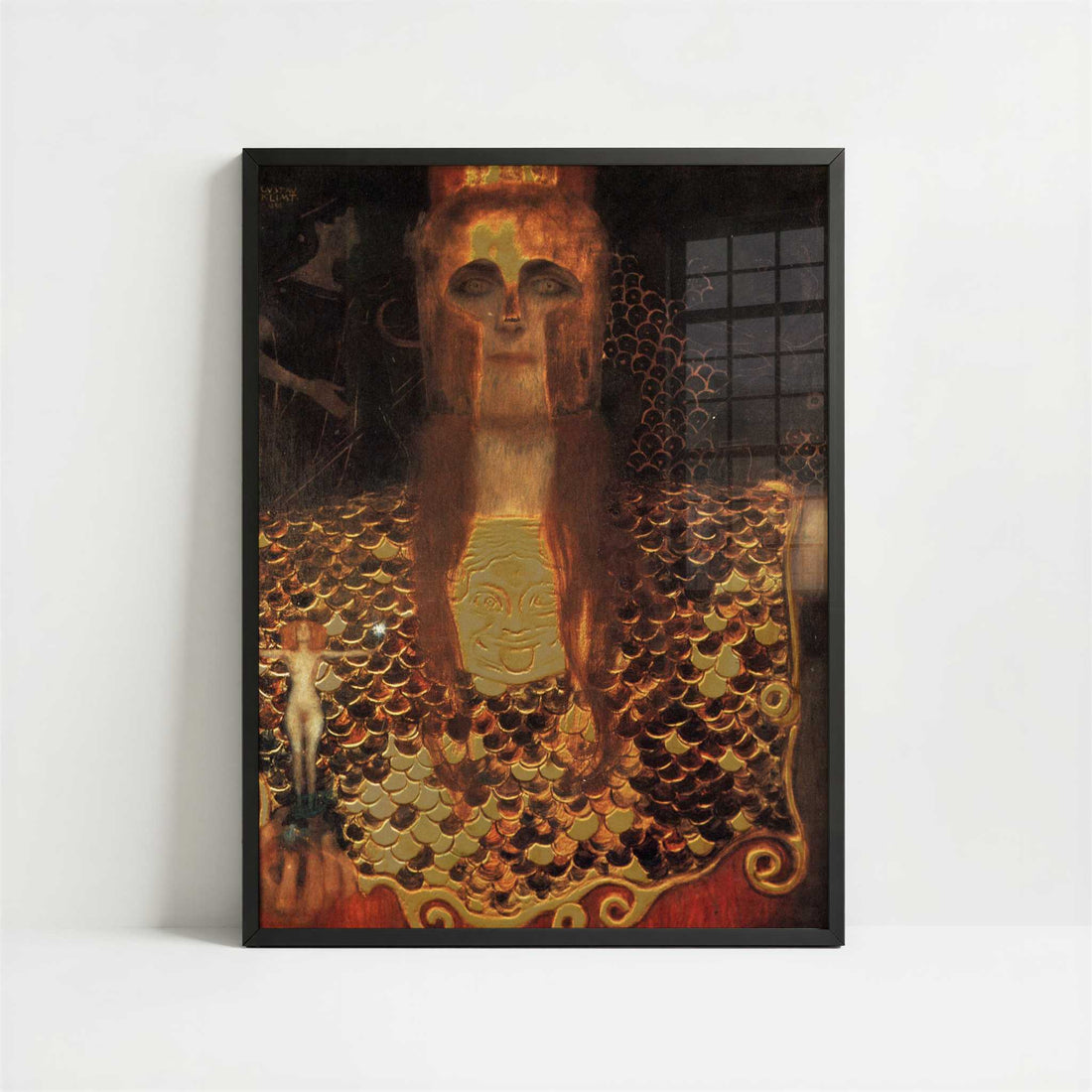 Pallas Athene (1898) by Gustav Klimt – Art Print - Art print in black frame