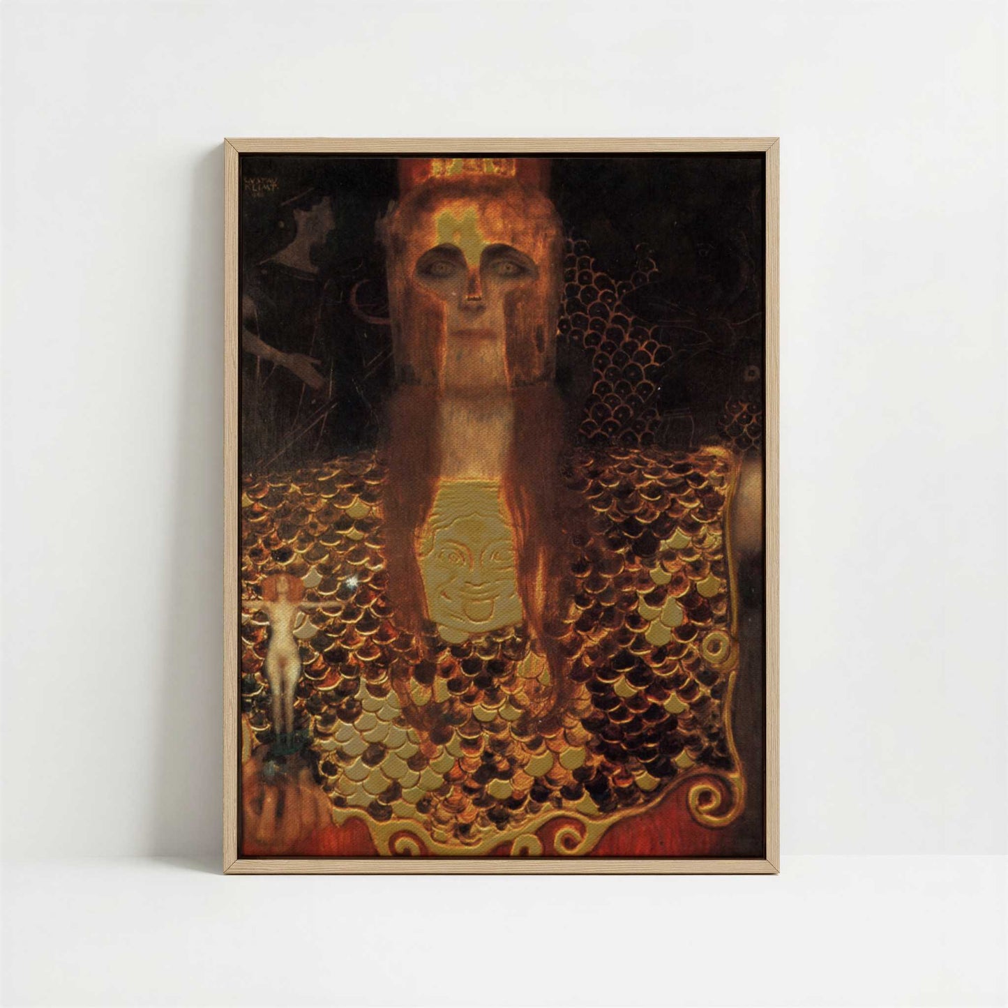 Framed Canvas - Framed canvas in oak color frame