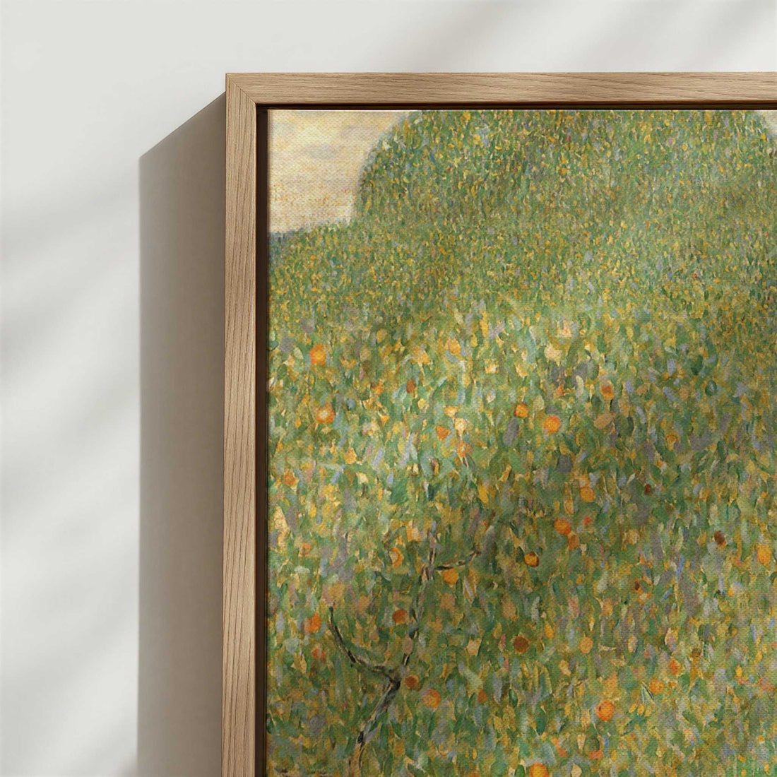 Framed Canvas - Close-up detail and texture of the framed canvas