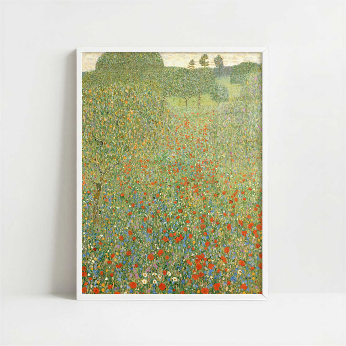 Poppy Field (1907) by Gustav Klimt – Art Print - Art print in white frame