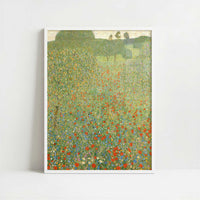 Poppy Field (1907) by Gustav Klimt – Art Print - Art print in white frame