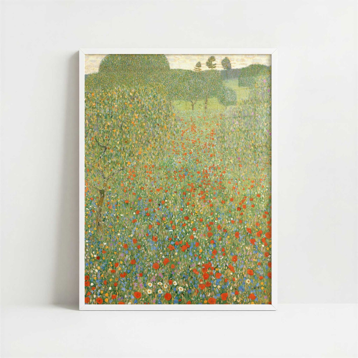 Poppy Field (1907) by Gustav Klimt – Art Print - Art print in white frame