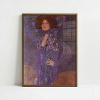 Portrait of Emilie Floege (1902) by Gustav Klimt – Art Print - Art print in dark wood frame