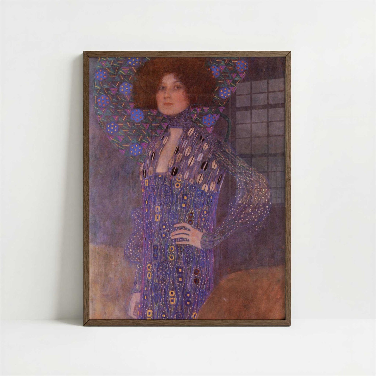 Portrait of Emilie Floege (1902) by Gustav Klimt – Art Print - Art print in dark wood frame