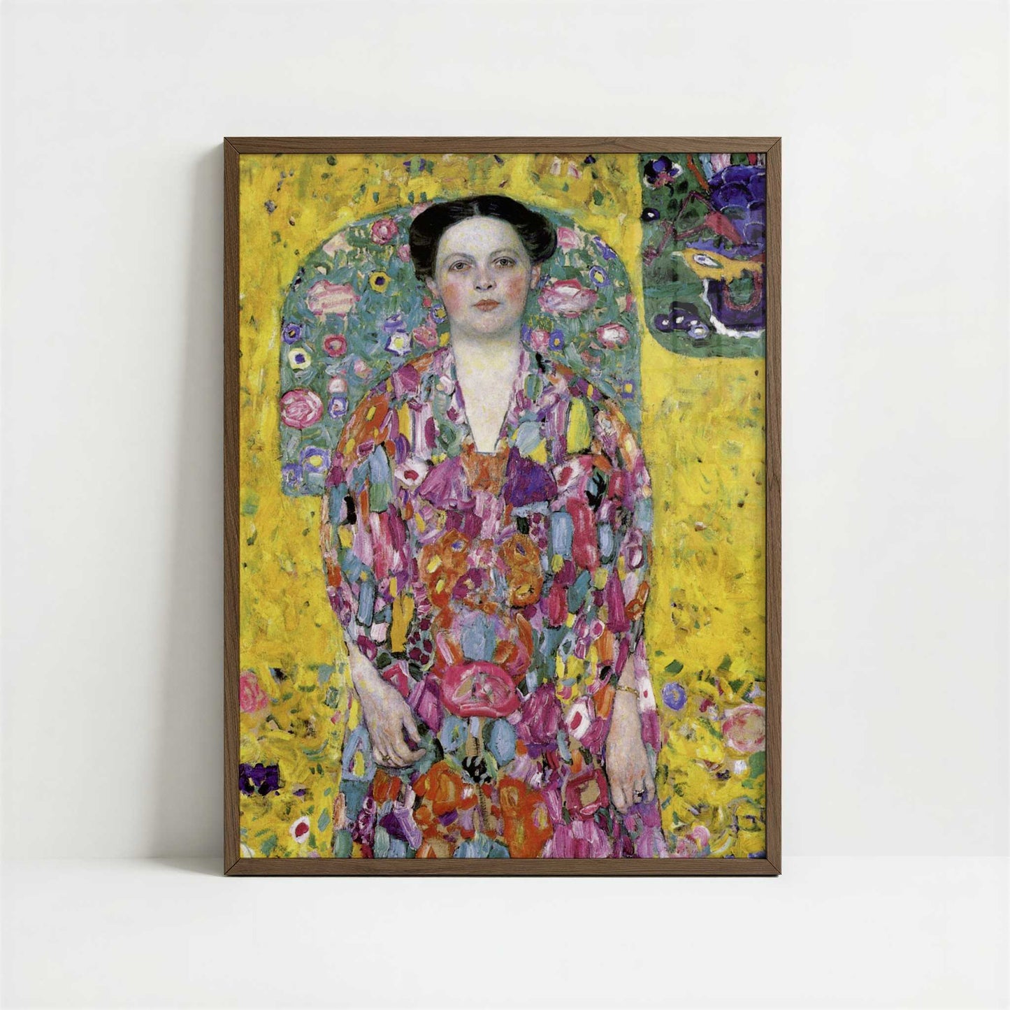 Portrait of Eugenia Primavesi (1913-14) by Gustav Klimt – Art Print - Art print in dark wood frame