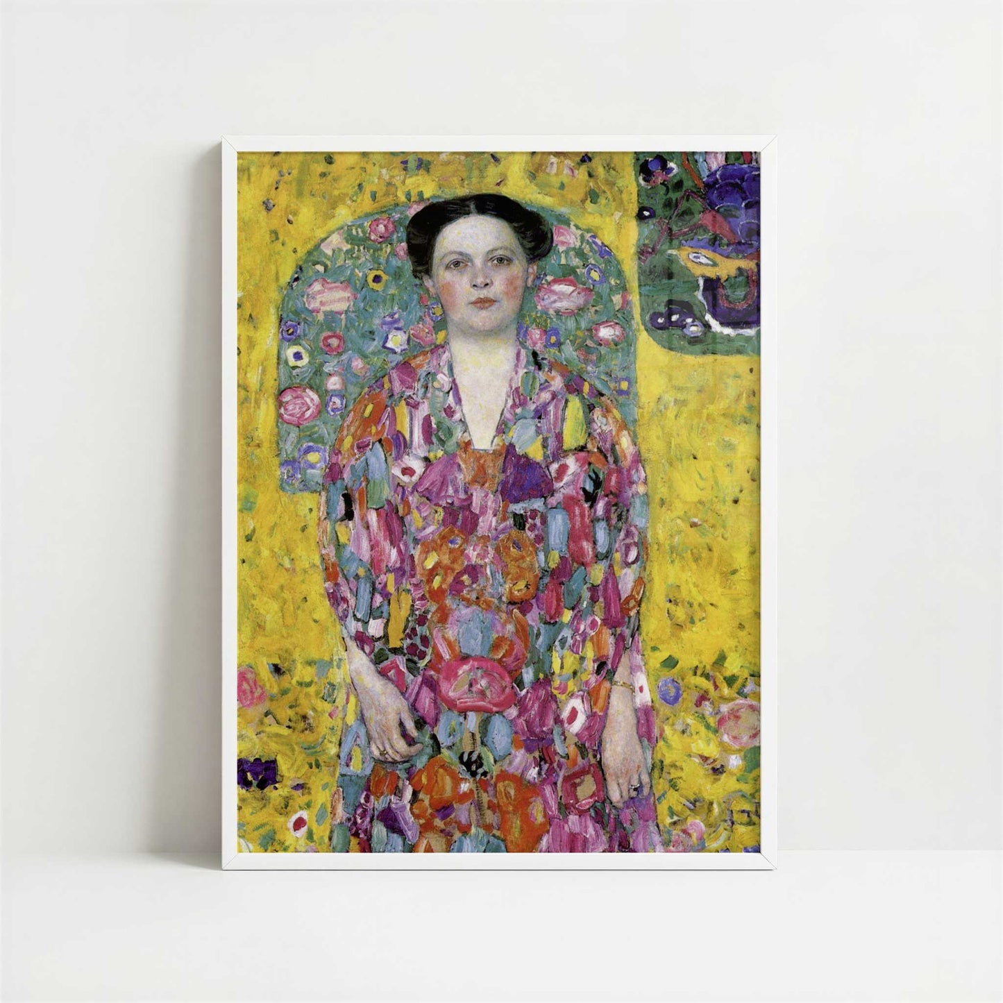 Portrait of Eugenia Primavesi (1913-14) by Gustav Klimt – Art Print - Art print in white frame