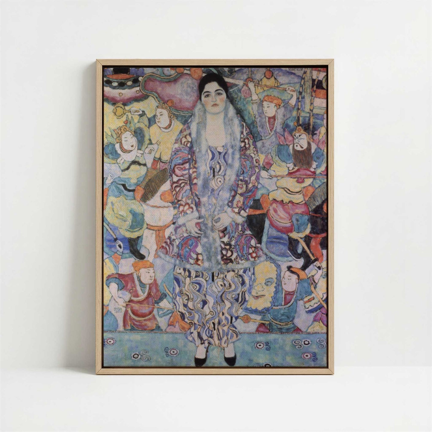 Framed Canvas - Framed canvas in oak color frame