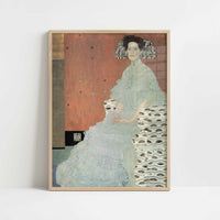 Portrait of Fritza Riedler (1906) by Gustav Klimt – Art Print - Art print in oak frame