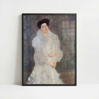 Portrait of Hermine Gallia (1903-4) by Gustav Klimt – Art Print - Art print in black frame