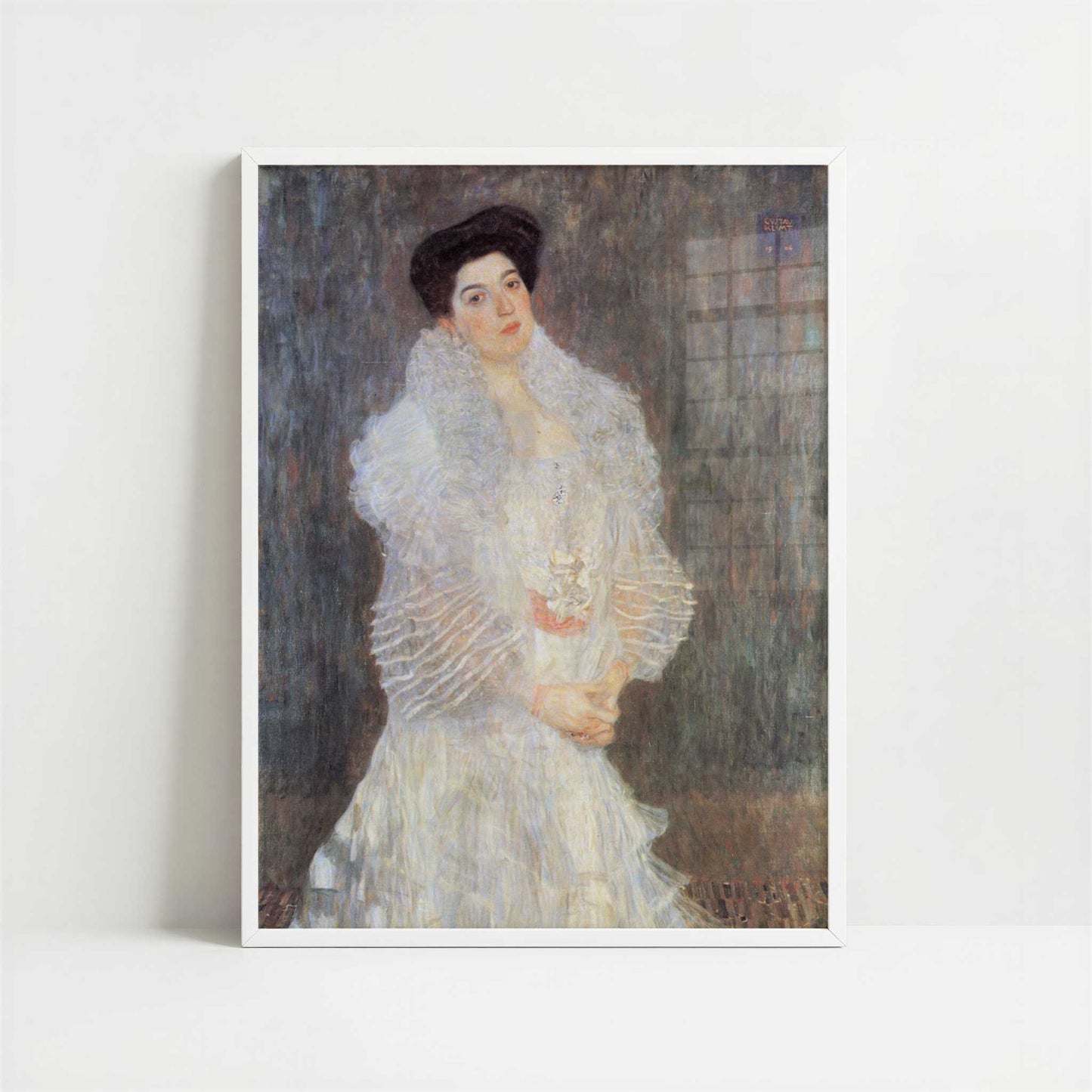Portrait of Hermine Gallia (1903-4) by Gustav Klimt – Art Print - Art print in white frame