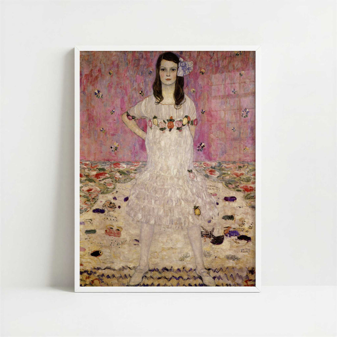 Portrait of Mada Primavesi (1912) by Gustav Klimt – Art Print - Art print in white frame