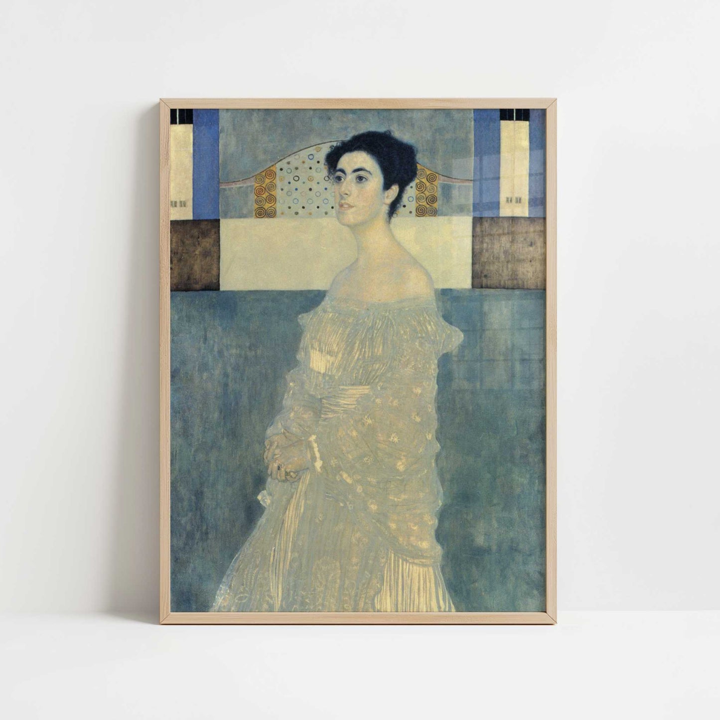 Portrait of Margaret Stonborough Wittgenstein (1905) by Gustav Klimt – Art Print - Art print in oak frame