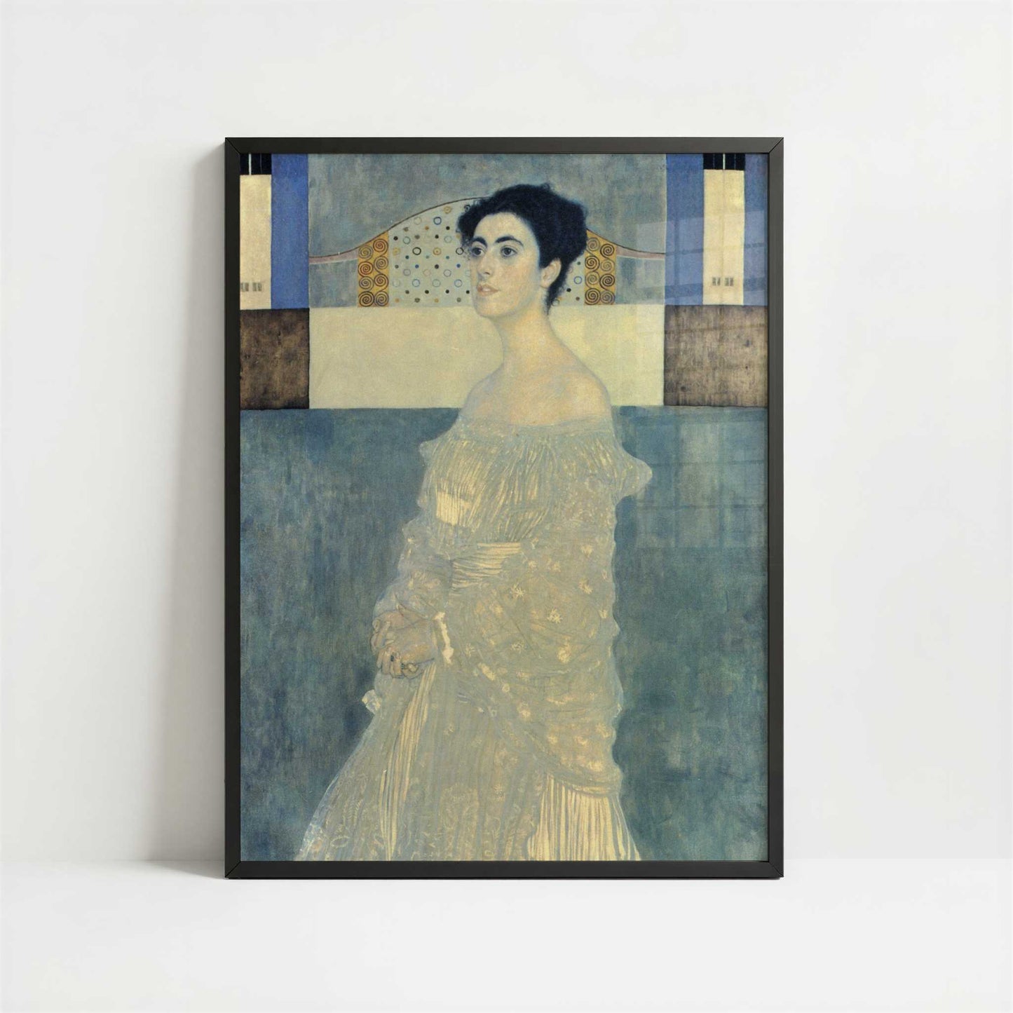 Portrait of Margaret Stonborough Wittgenstein (1905) by Gustav Klimt – Art Print - Art print in black frame