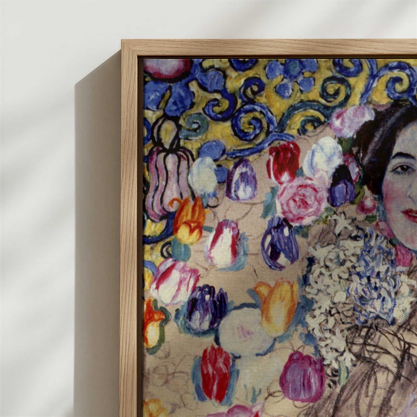 Framed Canvas - Close-up detail and texture of the framed canvas