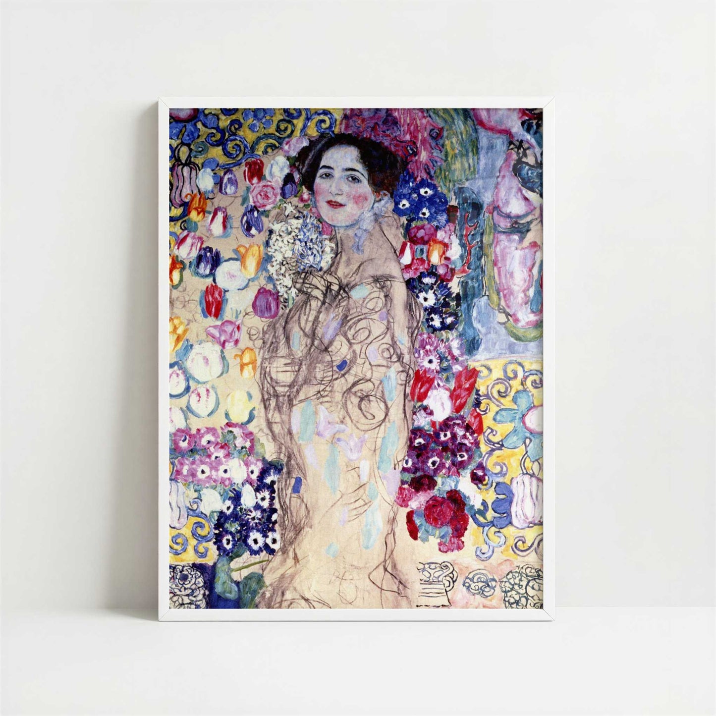 Portrait of a Lady (1917-18) by Gustav Klimt – Art Print - Art print in white frame